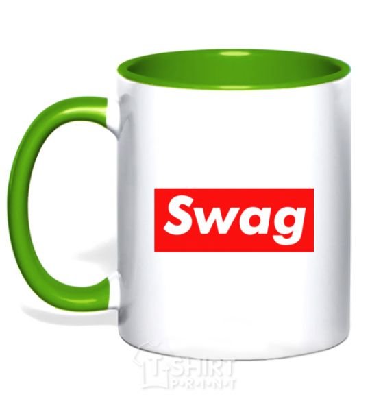 Чашка с цветной ручкой Box Logo Swag Зеленый фото