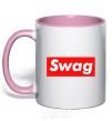 Чашка с цветной ручкой Box Logo Swag Нежно розовый фото