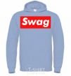 Men`s hoodie Box Logo Swag sky-blue фото