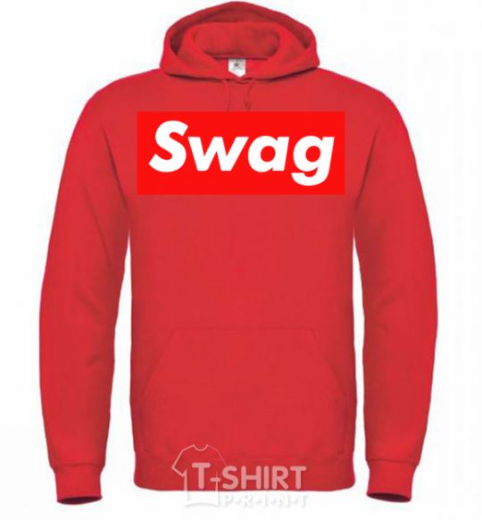 Men`s hoodie Box Logo Swag bright-red фото