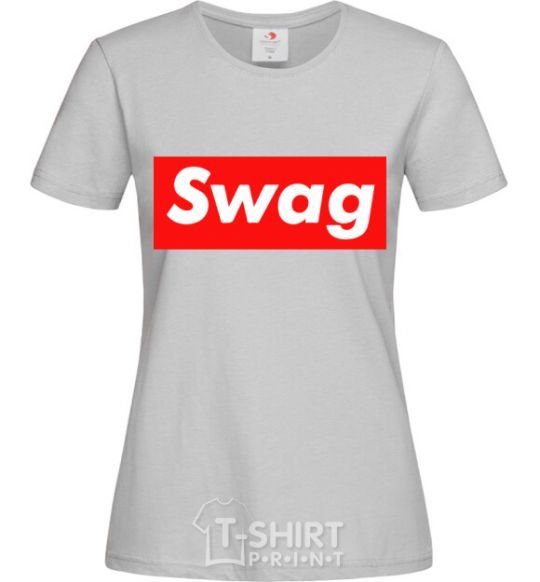 Women's T-shirt Box Logo Swag grey фото