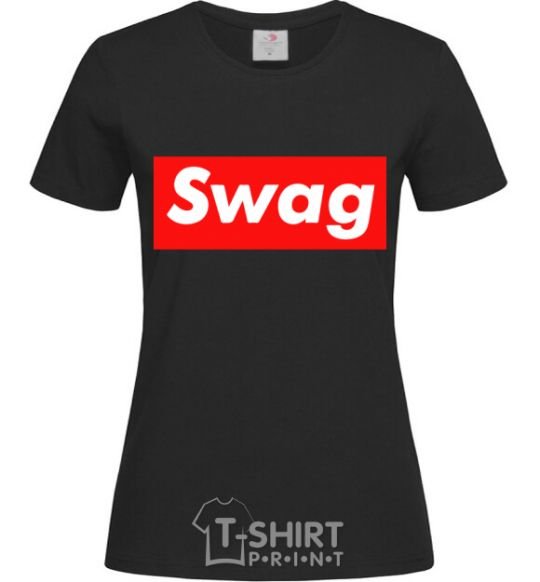 Women's T-shirt Box Logo Swag black фото