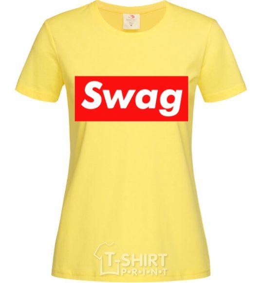 Women's T-shirt Box Logo Swag cornsilk фото