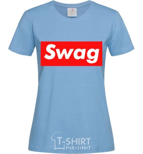 Women's T-shirt Box Logo Swag sky-blue фото