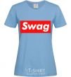 Women's T-shirt Box Logo Swag sky-blue фото