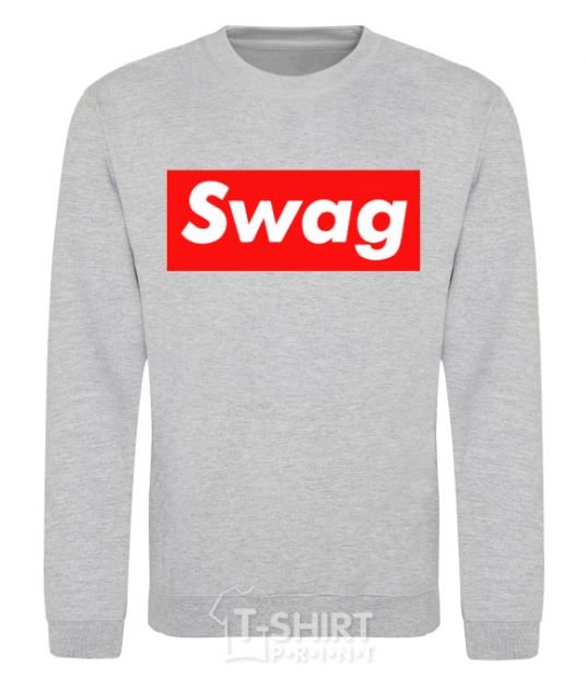 Свитшот Box Logo Swag Серый меланж фото