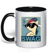Mug with a colored handle Pony swag black фото