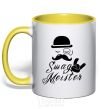 Mug with a colored handle Swag meister yellow фото