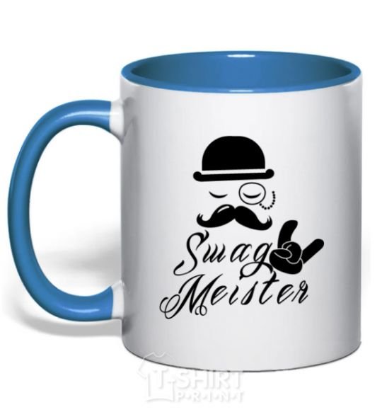 Mug with a colored handle Swag meister royal-blue фото