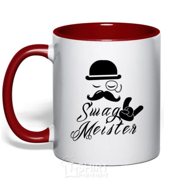 Mug with a colored handle Swag meister red фото