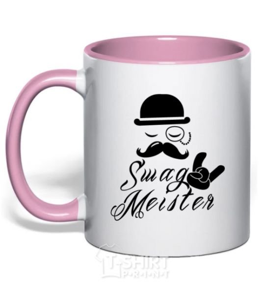 Mug with a colored handle Swag meister light-pink фото