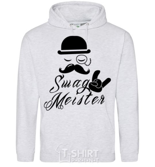 Мужская толстовка (худи) Swag meister Серый меланж фото