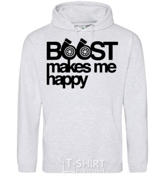 Men`s hoodie Boost happy sport-grey фото