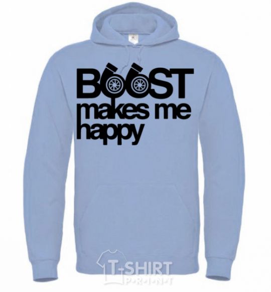 Men`s hoodie Boost happy sky-blue фото