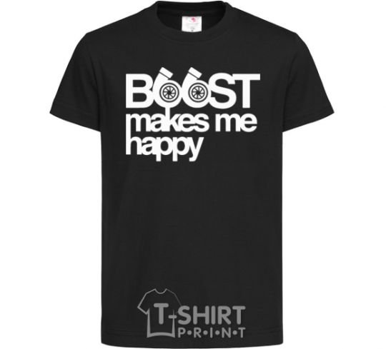 Kids T-shirt Boost happy black фото