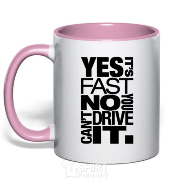 Mug with a colored handle yes it's fast no you can't drive it light-pink фото