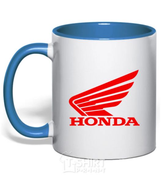 Чашка с цветной ручкой honda_bike Ярко-синий фото