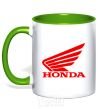 Mug with a colored handle honda_bike kelly-green фото