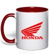 Mug with a colored handle honda_bike red фото