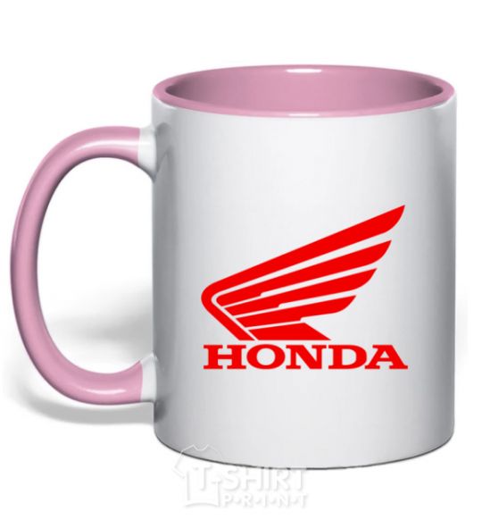 Mug with a colored handle honda_bike light-pink фото