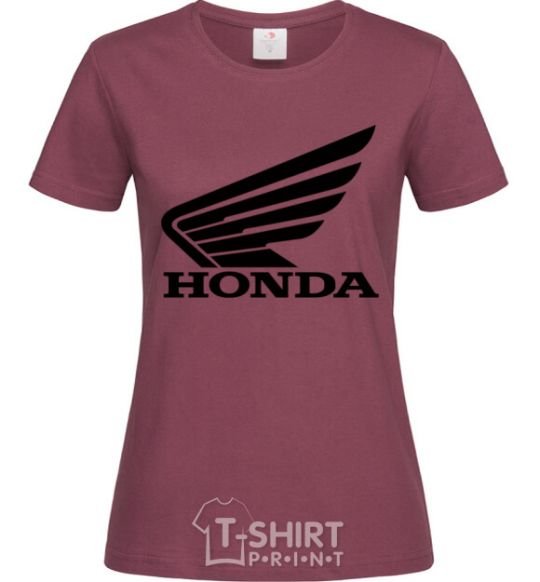 Women's T-shirt honda_bike burgundy фото