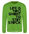 Sweatshirt Life is too short to stay stack orchid-green фото