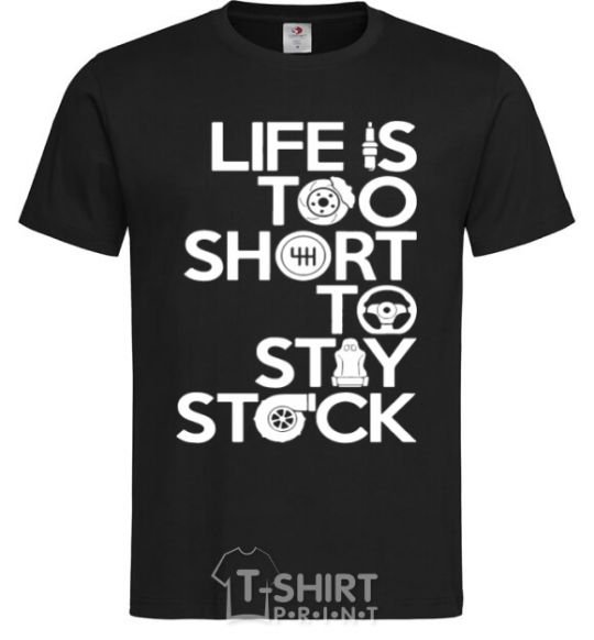 Men's T-Shirt Life is too short to stay stack black фото