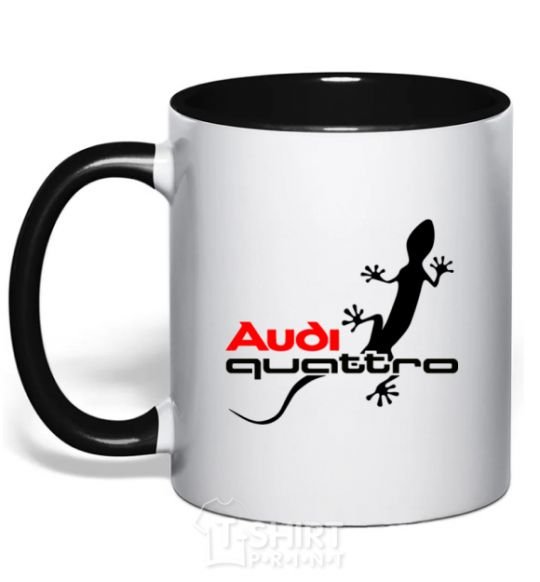 Mug with a colored handle Quattro black фото