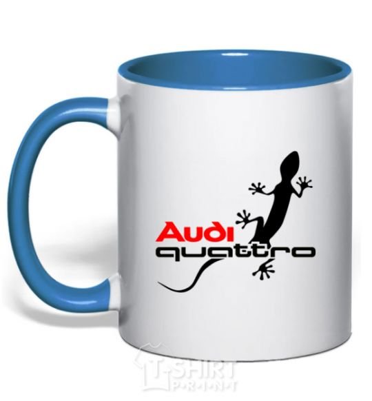 Mug with a colored handle Quattro royal-blue фото