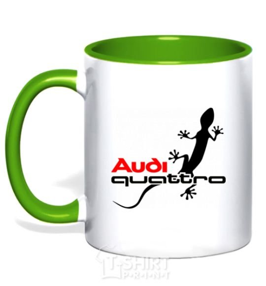 Mug with a colored handle Quattro kelly-green фото
