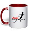 Mug with a colored handle Quattro red фото