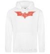 Men`s hoodie Batman logo of words White фото