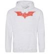 Men`s hoodie Batman logo of words sport-grey фото