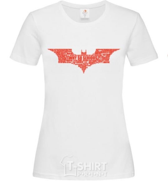Women's T-shirt Batman logo of words White фото