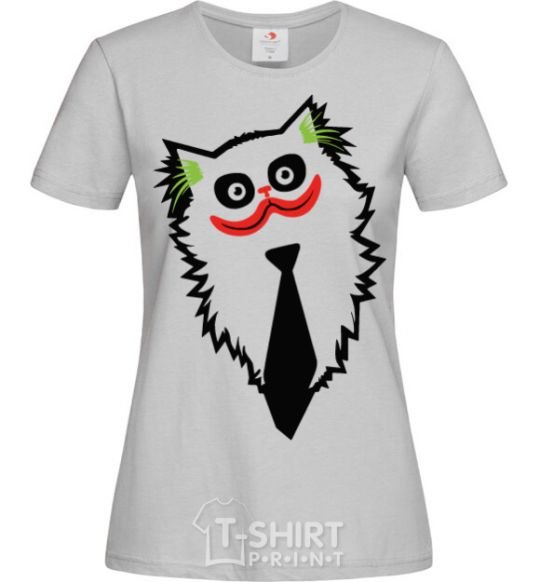 Women's T-shirt Cat Joker grey фото