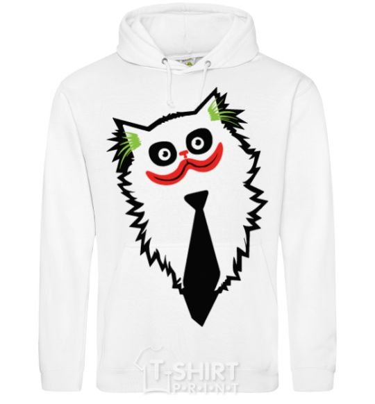 Men`s hoodie Cat Joker White фото
