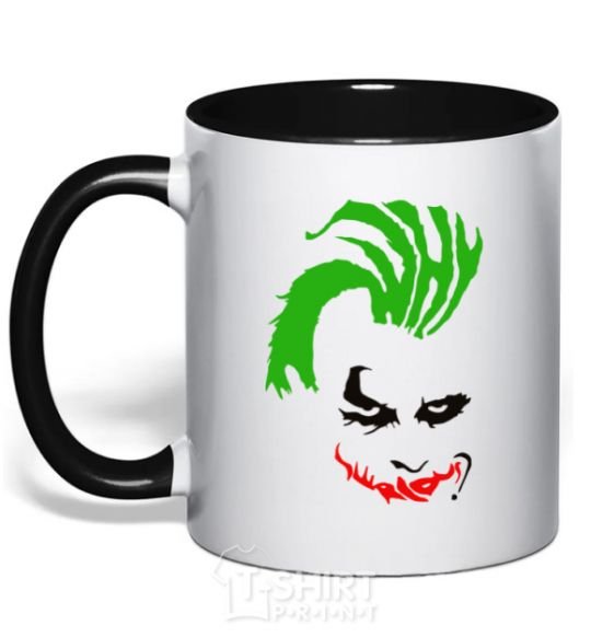 Mug with a colored handle JOKER serios black фото