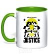 Mug with a colored handle Batman vs. Superman kelly-green фото