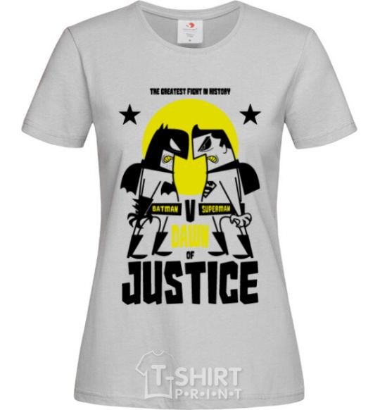 Women's T-shirt Batman vs. Superman grey фото