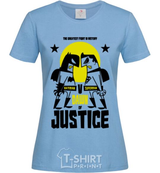 Women's T-shirt Batman vs. Superman sky-blue фото