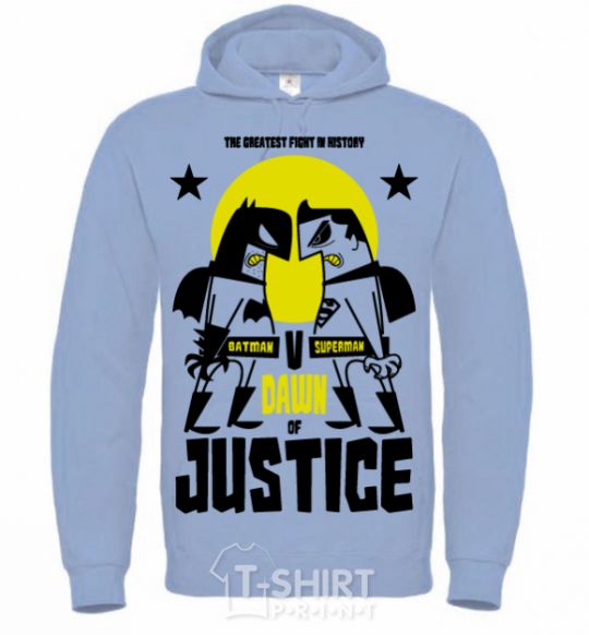 Men`s hoodie Batman vs. Superman sky-blue фото