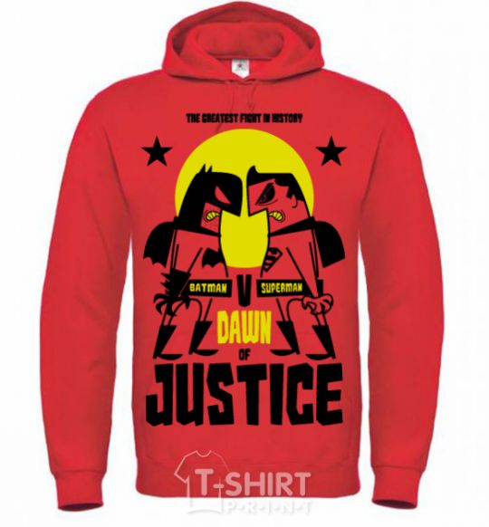 Men`s hoodie Batman vs. Superman bright-red фото