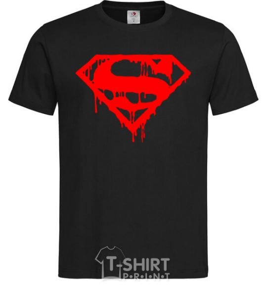 Men's T-Shirt Superman logo black фото