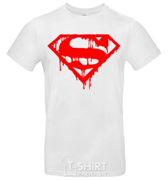 Men's T-Shirt Superman logo White фото