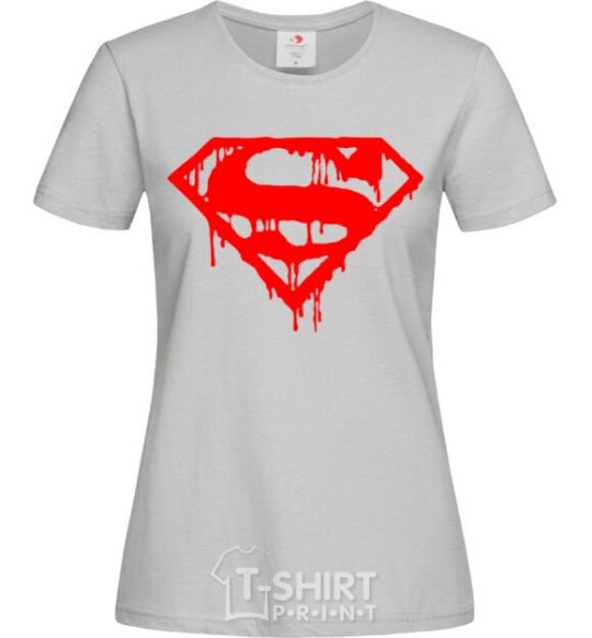 Women's T-shirt Superman logo grey фото