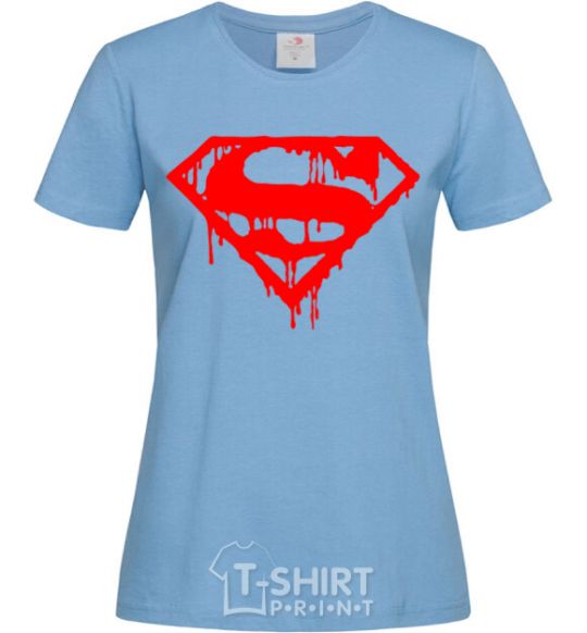 Women's T-shirt Superman logo sky-blue фото