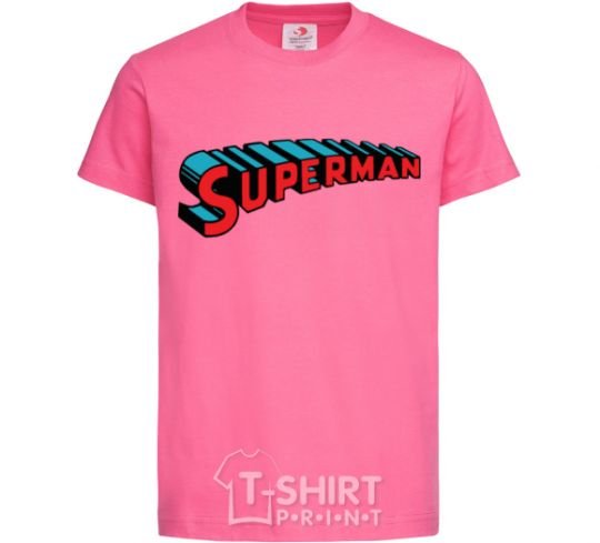 Детская футболка SUPERMAN слово Ярко-розовый фото