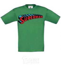Kids T-shirt SUPERMAN word orchid-green фото