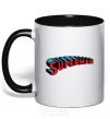 Mug with a colored handle SUPERMAN word black фото