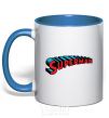 Mug with a colored handle SUPERMAN word royal-blue фото
